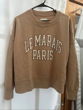 Abercrombie & Fitch Taupe 'Le Marais Paris' Crewneck Sweater